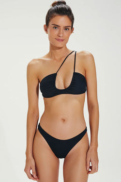 Asymmetric Low Rise Cheeky Cut Out One Shoulder Bikini Two Piece Swimsuit