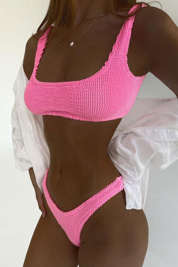 Sexy High Leg Brazilian Cheeky Seersucker Bralette Bikini Two Piece Sw – Rose  Swimsuits