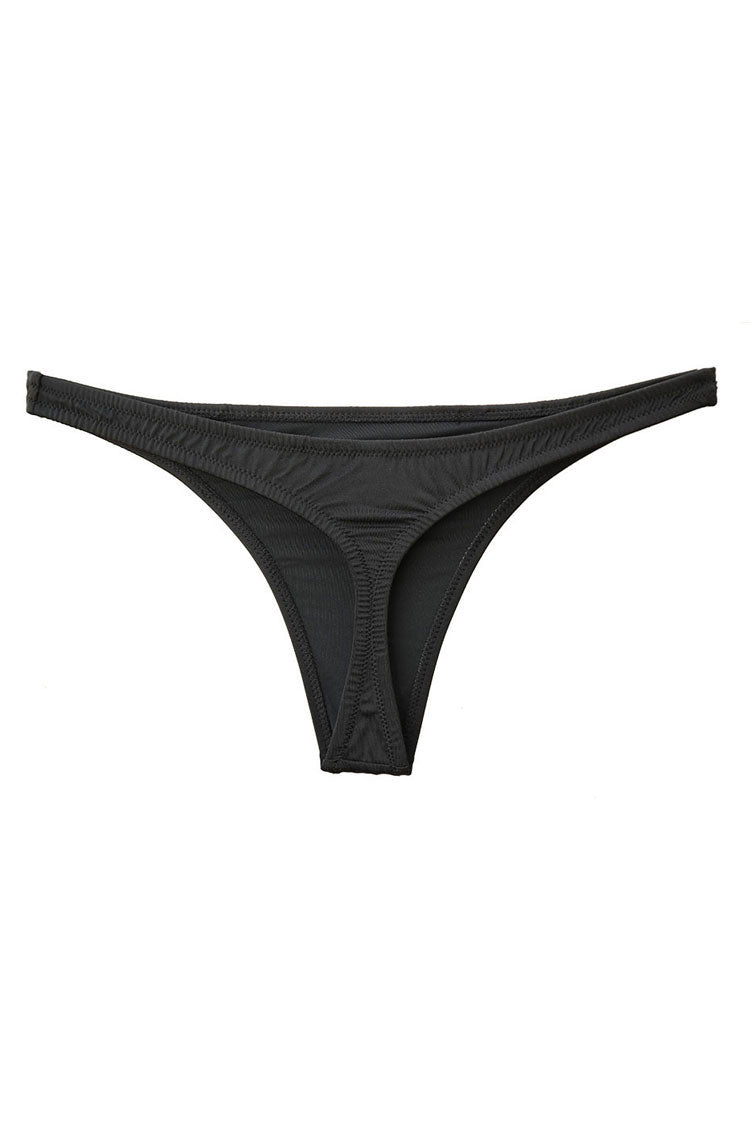 Basic Solid Color Thong Bikini Bottom