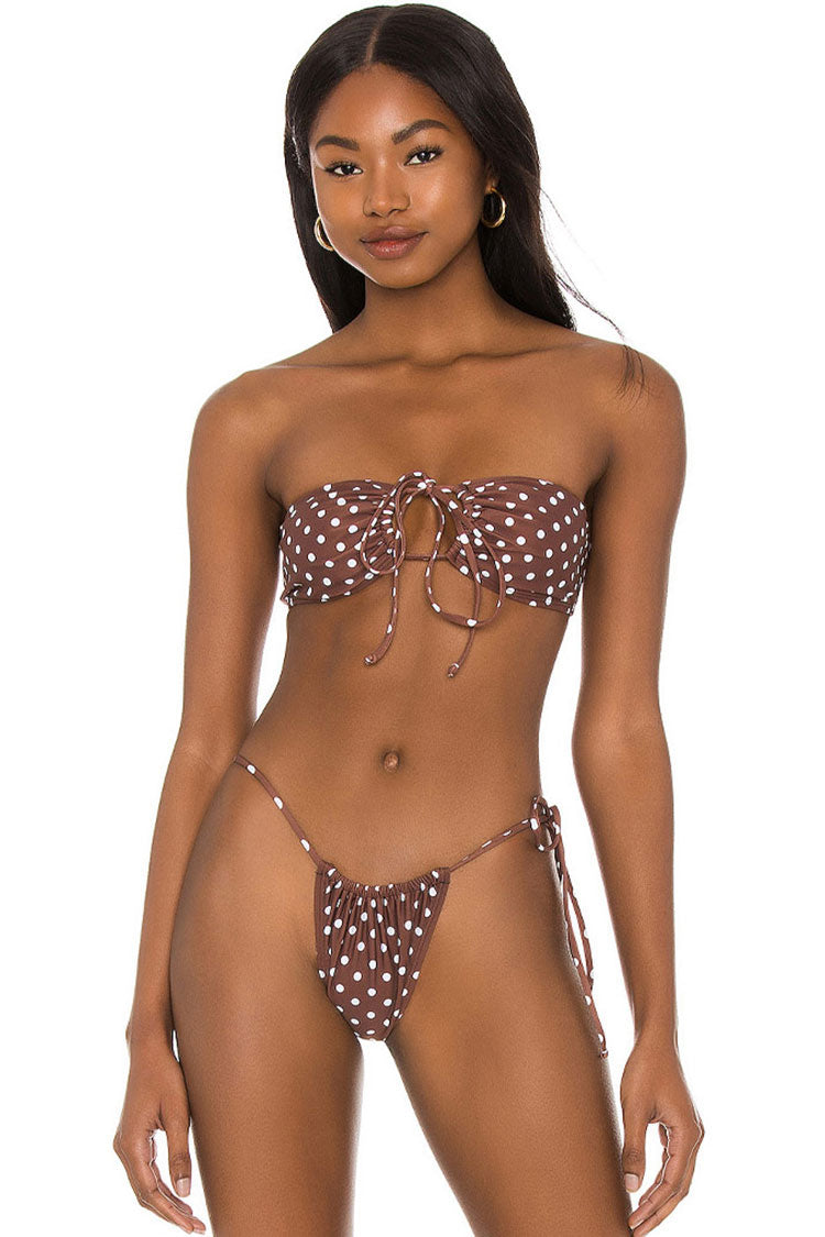 Sexy Scrunch Back String Slide Halter Bikini Two Piece Swimsuit