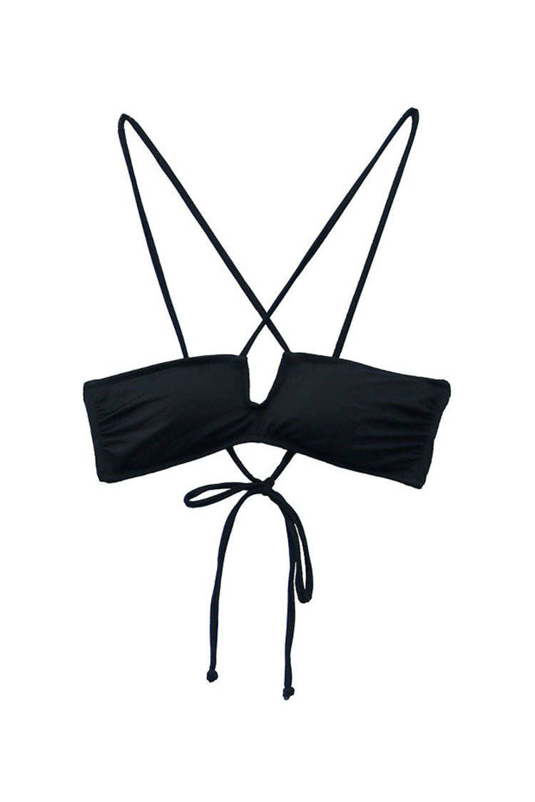 Tie String Back Bandeau Bikini Top