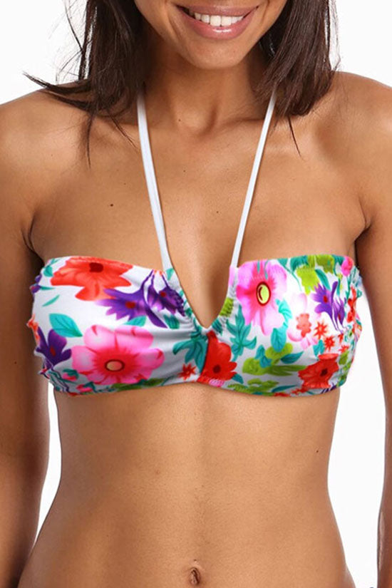 Tie String Back Bandeau Bikini Top